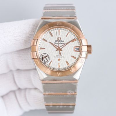 OMEGA Constellation Solid Stainless Steel 904L 38mm Two-tone Rose Gold Strap Watch